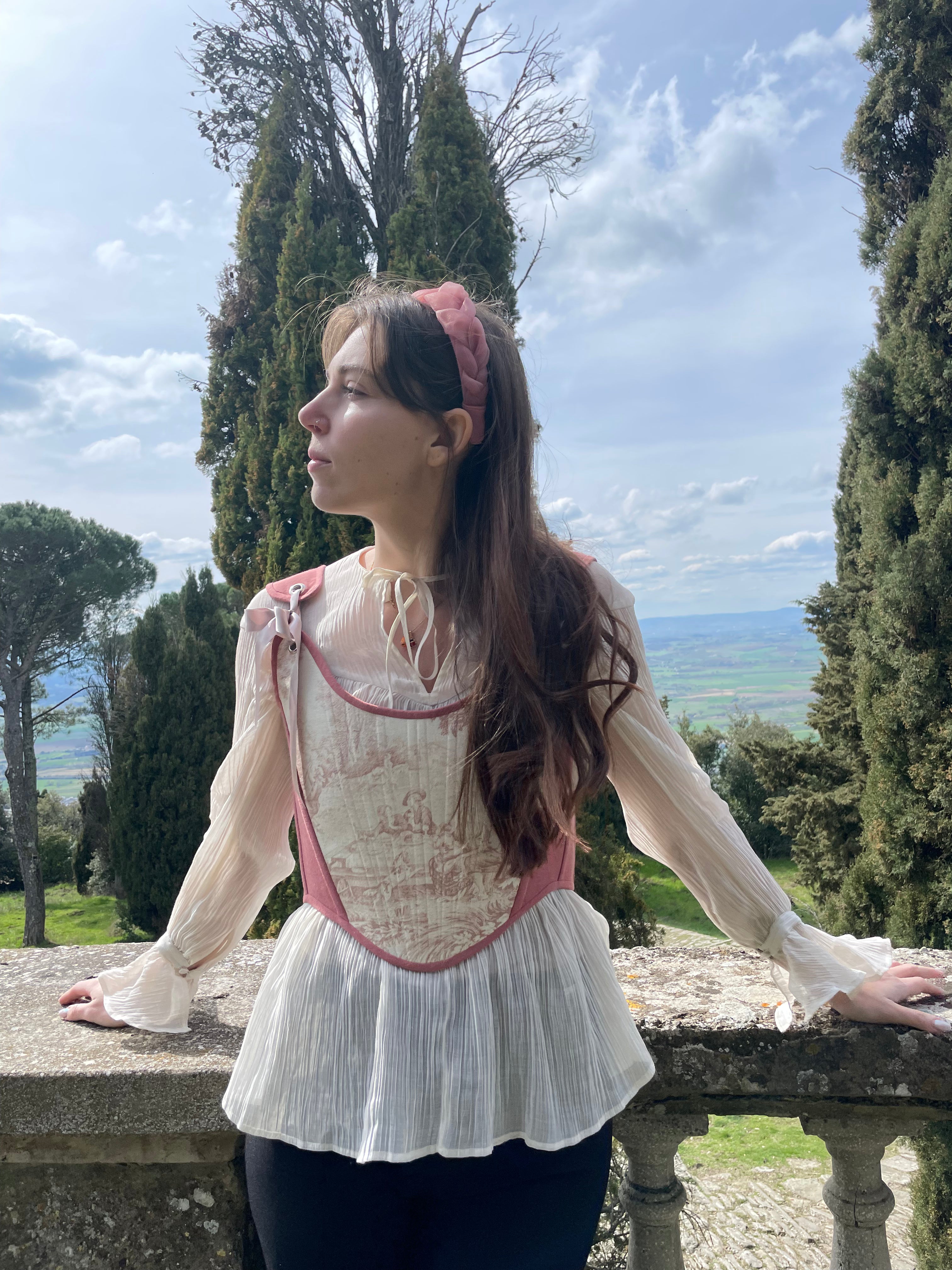 Corsetto in Toile de Jouy e Luxury Denim