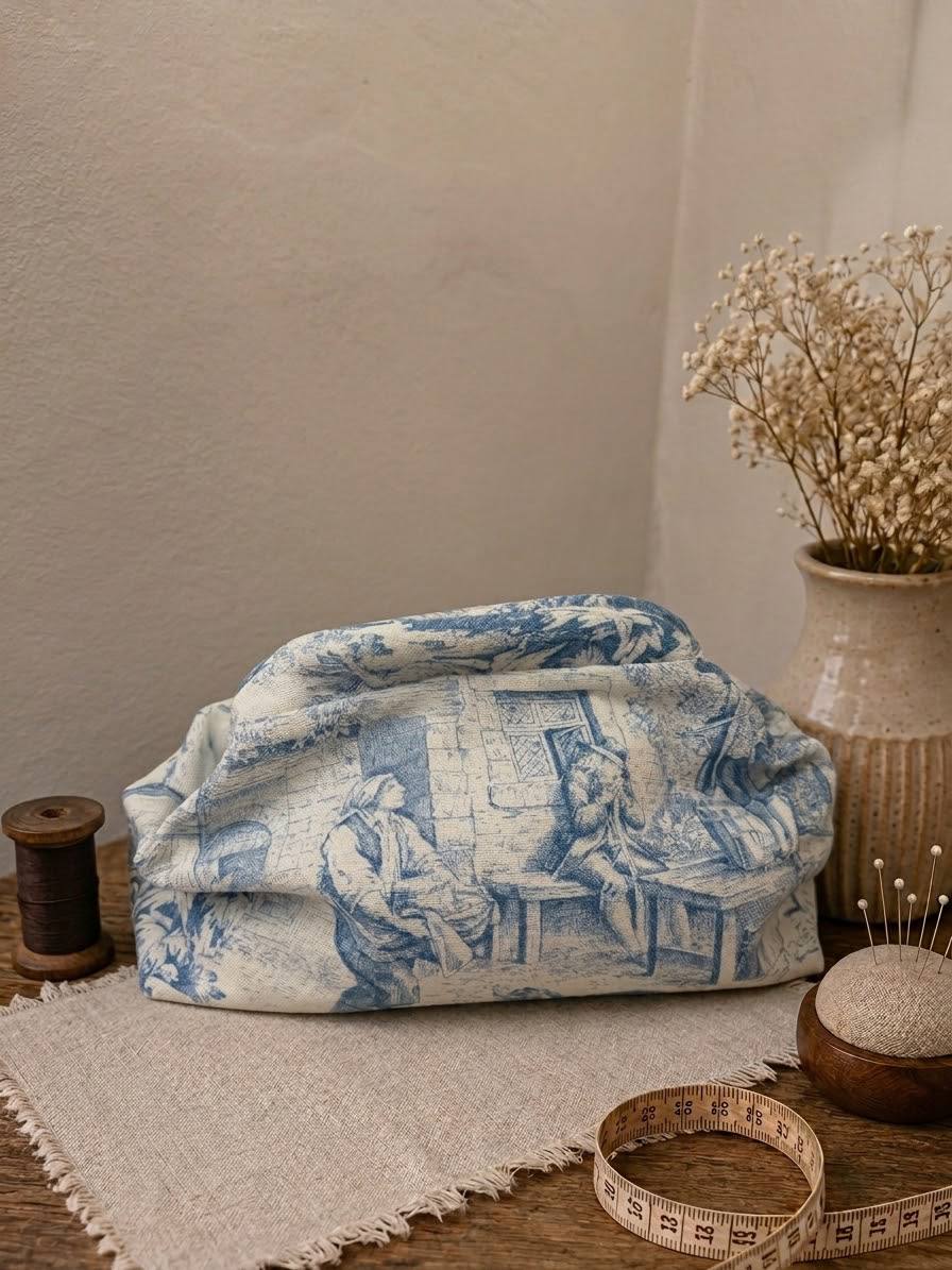 Borsa in cotone fantasia Toile de Jouy