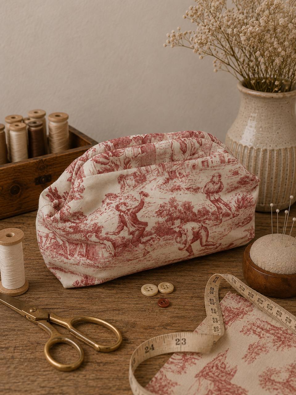 Borsa in cotone fantasia Toile de Jouy