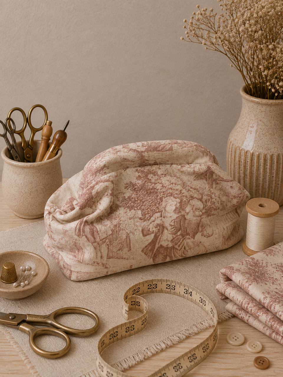 Borsa in cotone fantasia Toile de Jouy